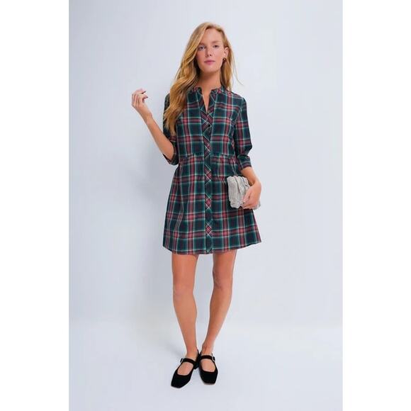 Tuckernuck Dresses & Skirts - TUCKERNUCK Highland Tartan Royal Shirt Dress NWT Size Large